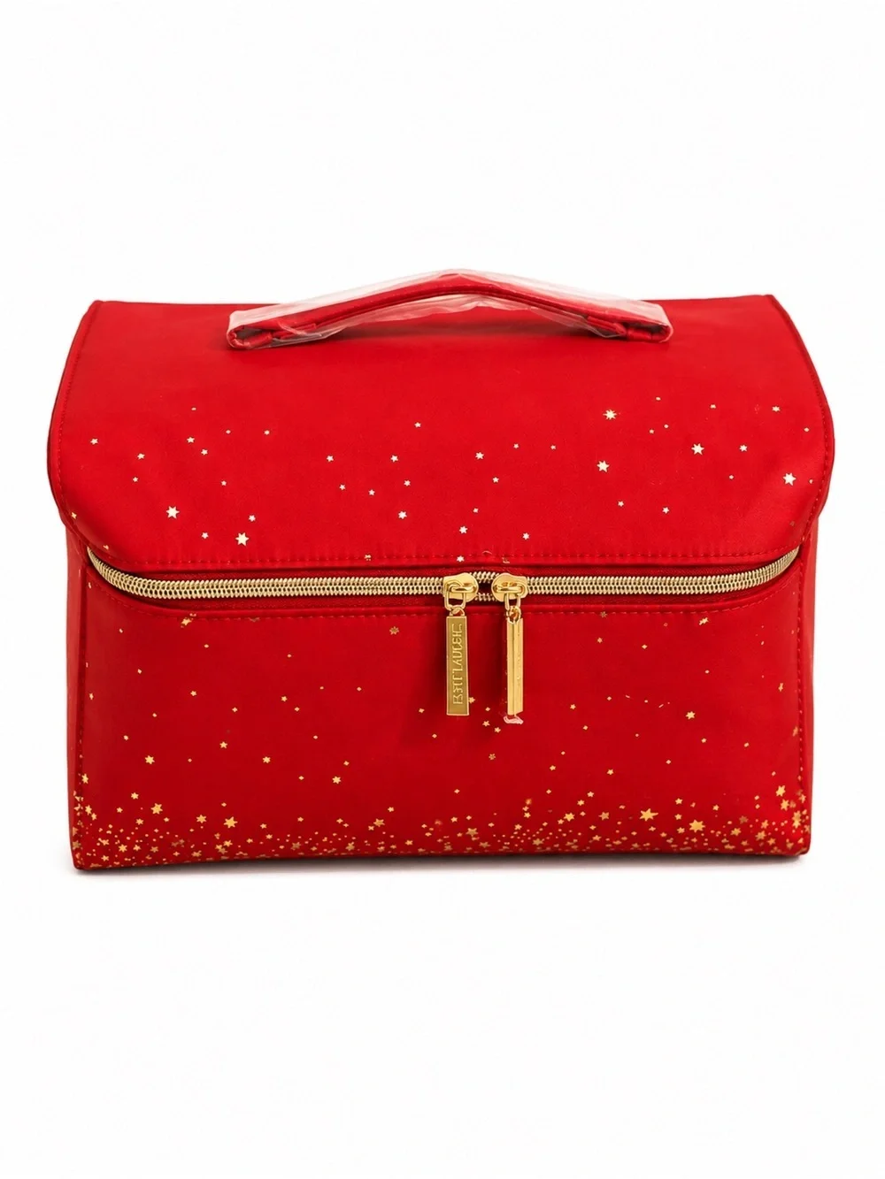 Estée Lauder Red Cosmetic Train Case Makeup Travel Organizer Vanity Ba